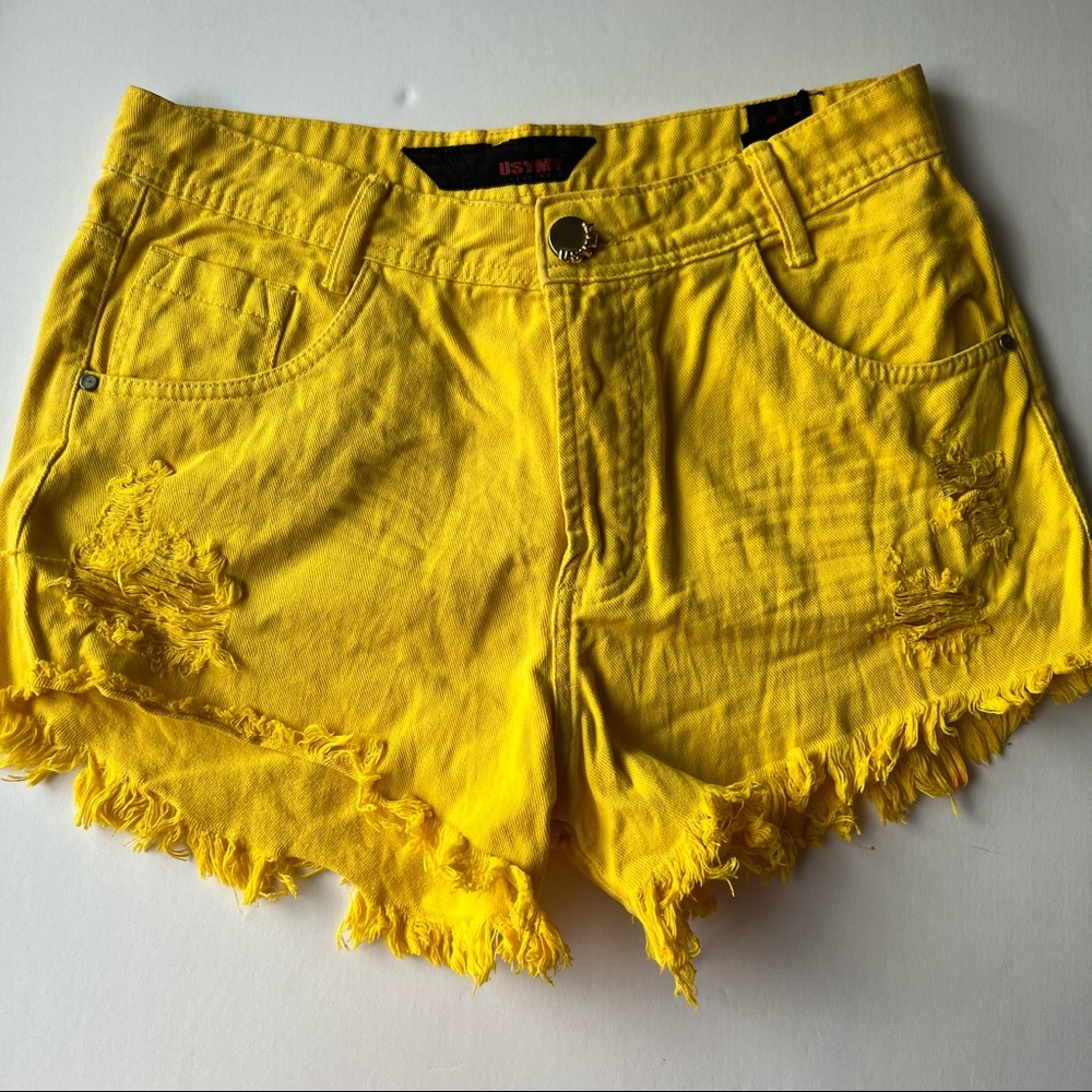 High waist Yellow denim shots NWOT Brazilian brand sz 6 - 8